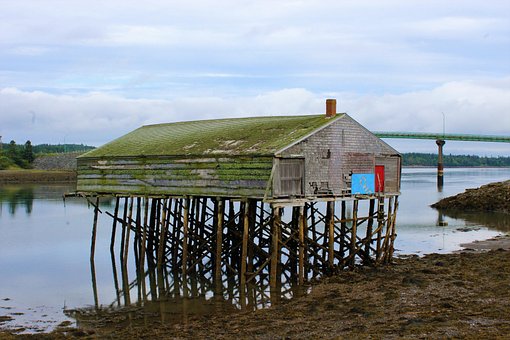 Anna Norman, Altes Gebäude, Maine, Bucht