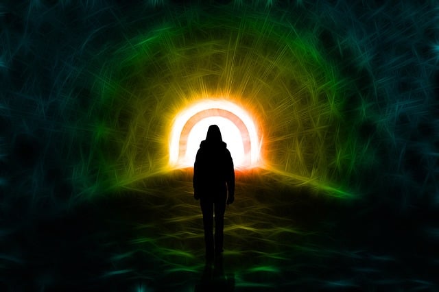 Free light tunnel silhouette illustration