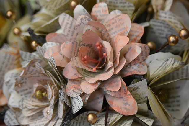 Papier Blume, Strauß, Hochzeit, Kunst