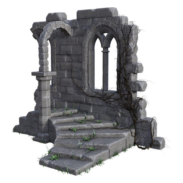 Free ruins stone wall illustration