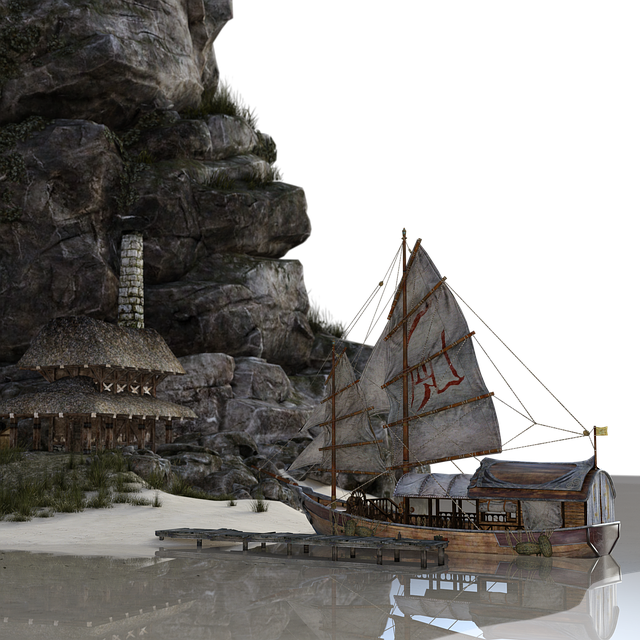Free merchant ship ancient medieval illustration