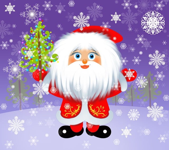 Free santa santa claus snowflakes illustration