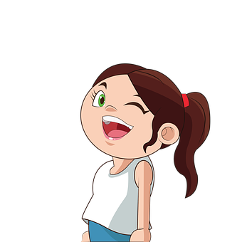 Free Girl Wink Girl illustration and picture