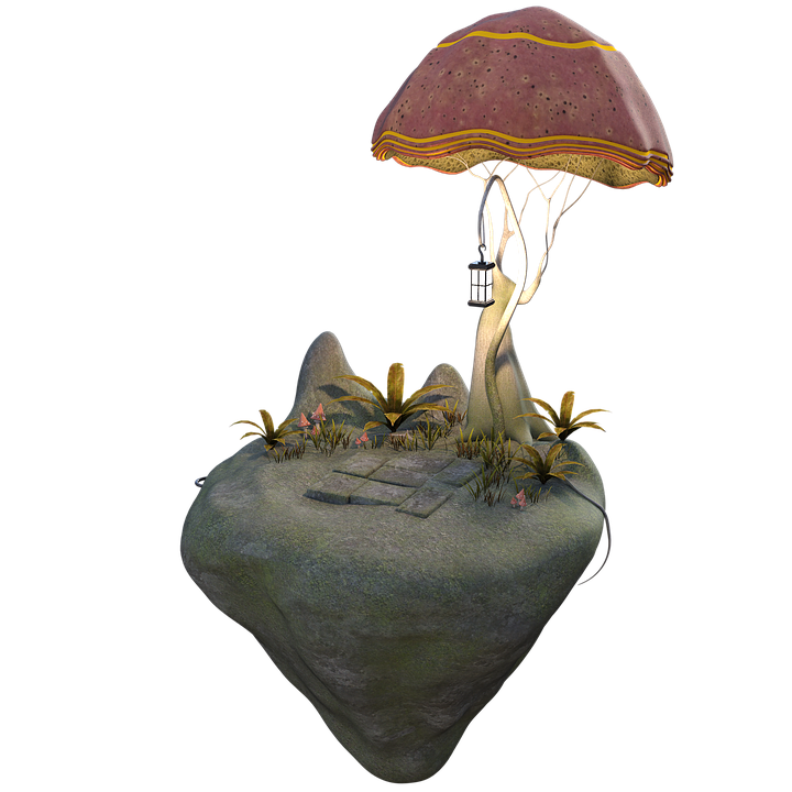 Download Mushroom, Island, Fantasy. RoyaltyFree Stock Illustration