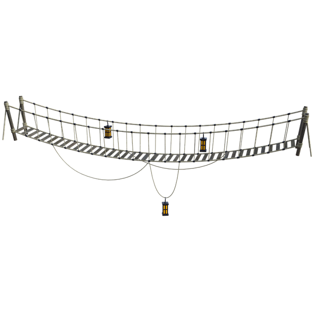 Free bridge ropes lanterns illustration