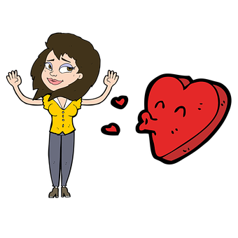 Free Blow Kiss Heart illustration and picture