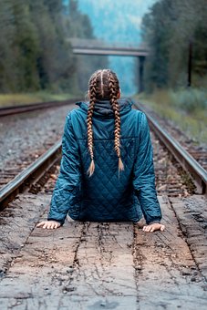 Trenzas, Chica, Mujer, Gleise, Carriles