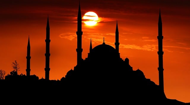 Free sunset mosque beauty illustration
