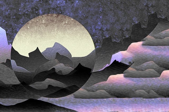 Free abstract mountains landscape illustration