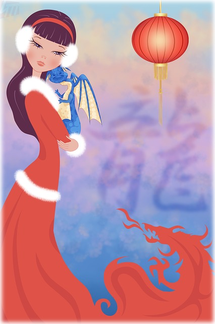 Free Dragon Young Woman illustration and picture