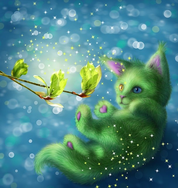 Free Spring Cat illustration and picture