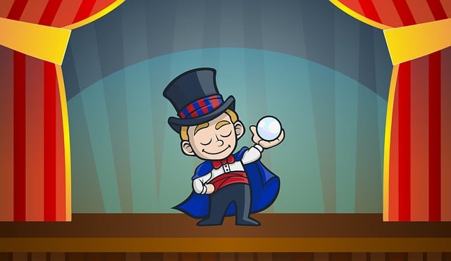 Free magic show stage illustration