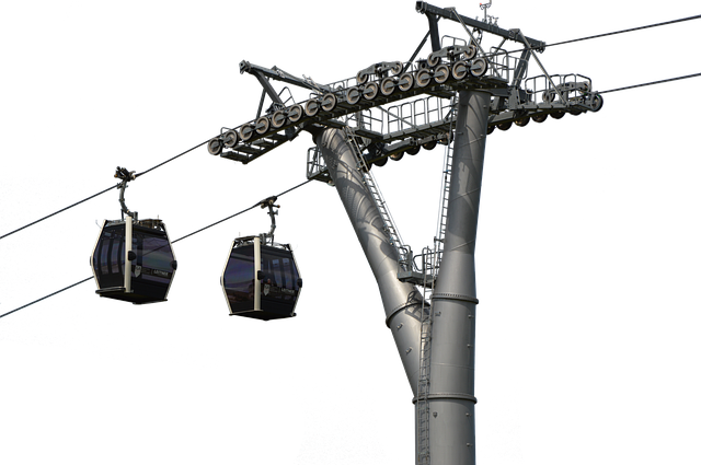 Free cable car isolated winter illustration