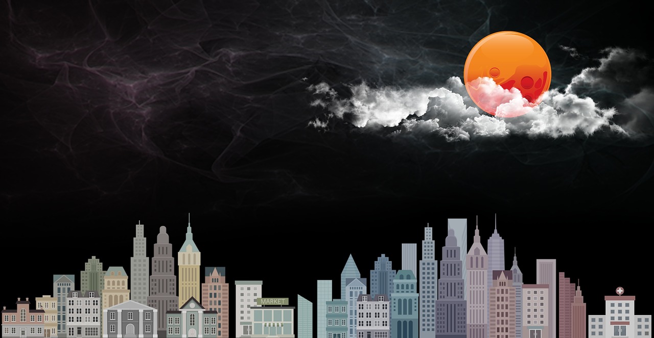 Download City, Night, Sky. Royalty-Free Stock Illustration Image - Pixabay