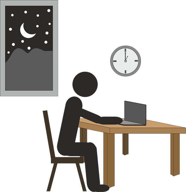 Free work overtime over night vector