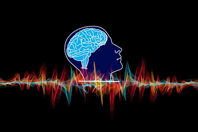 Free particles head brain illustration