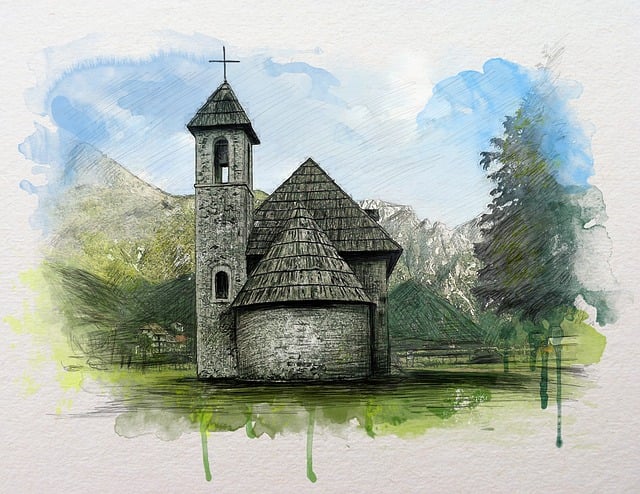 Free theth albania watercolor illustration