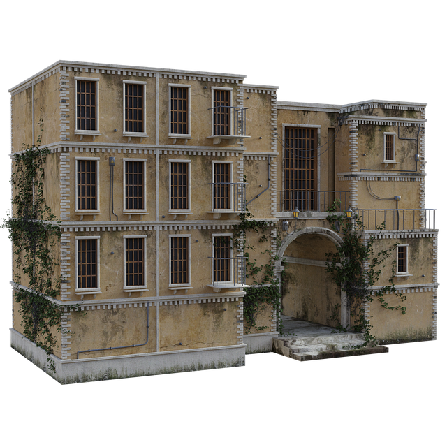Free old building ivy illustration