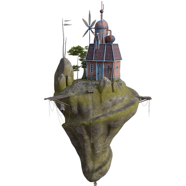 Free fantasy island house illustration
