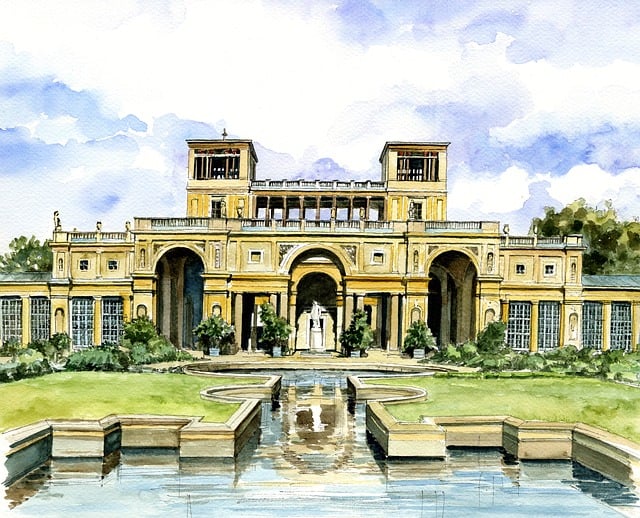 Free germany the palace architecture illustration