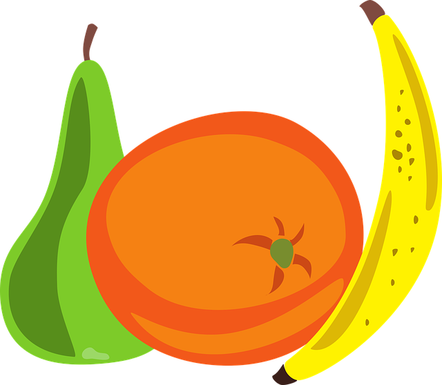 Free fruit banana pear illustration