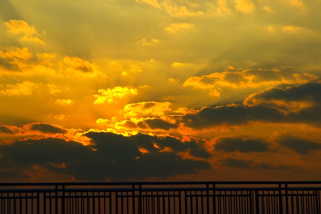 Solnedgang, Himmel, Baggrund, Solopgang