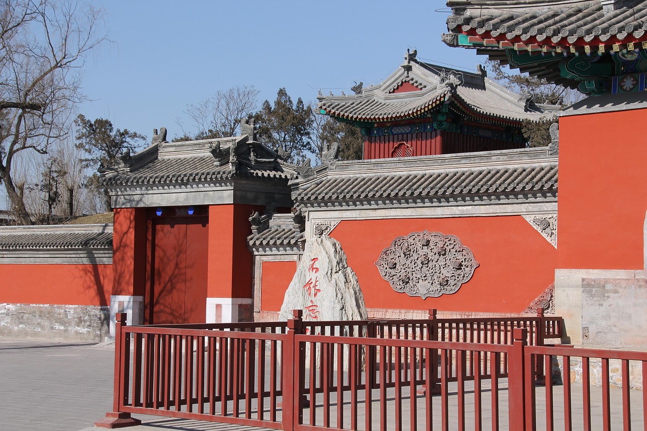 圆明园, 大觉寺, 石门, 红色, 中国古建筑, 建筑, 户易乐摄影, 北京