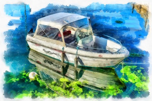 Boot, Angeln, Hafen, Paignton, Reflexion