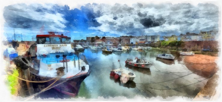 Boot, Angeln, Natur, Hafen, Paignton
