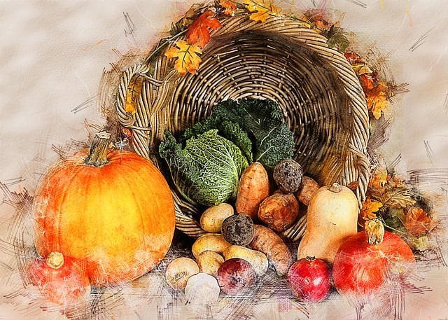 Kürbis, Gemüse, Herbst, Erntedank-Korb