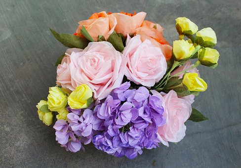 Roser, Blomst Baggrund, Crepe Papir