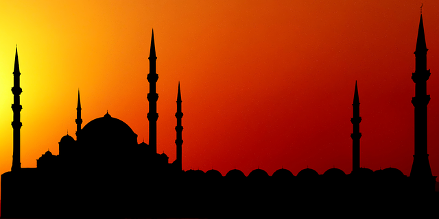 Free sunset mosque minaret illustration