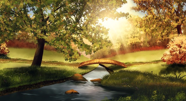 Free landscape nature summer illustration