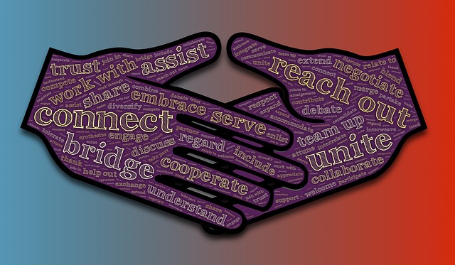 Free hand shake connect reach out illustration