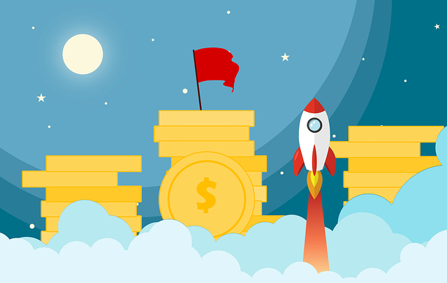 Free money rocket space illustration