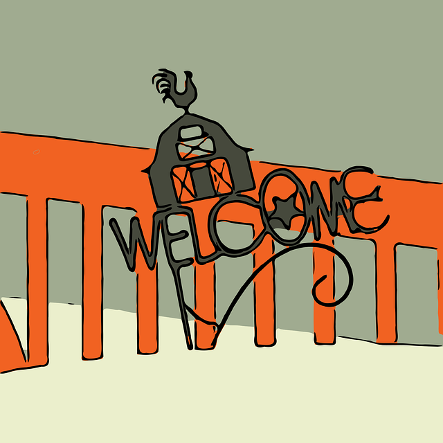 Free welcome invitation orange vector