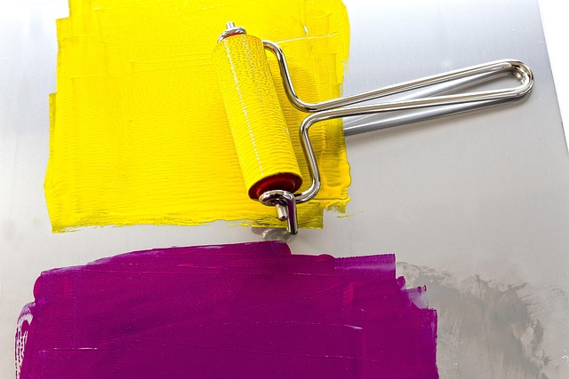 Walze, Farbdruck, Hochdruck, Magenta