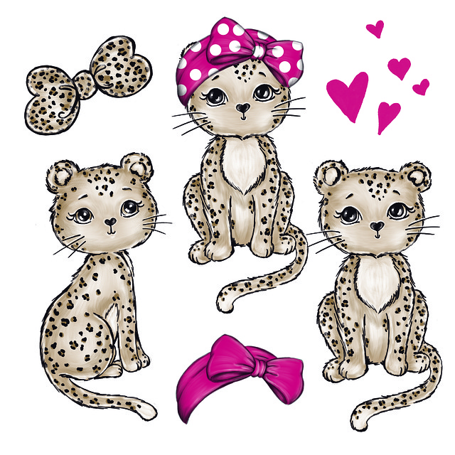 Ounce, Leopard, Hjerter, Link, Væv