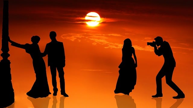 Download free HD stock image of Sunset Wedding Free sunset wedding picture illustration