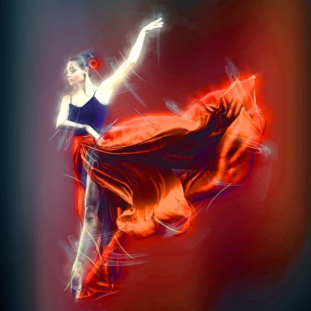 Free ballerina red costume illustration