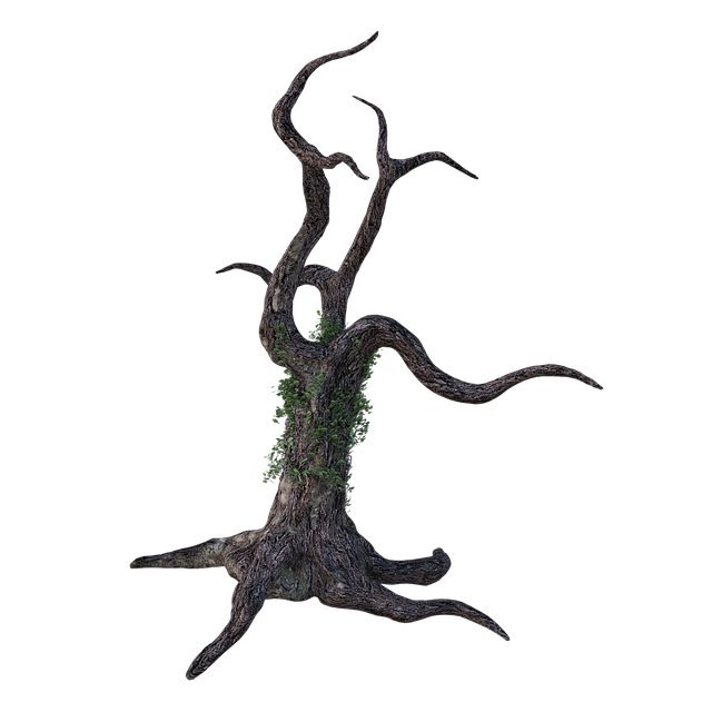 Free dead tree bark ivy illustration