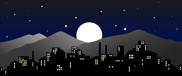 Free city city at night night illustration