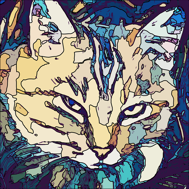Free cat art abstract vector