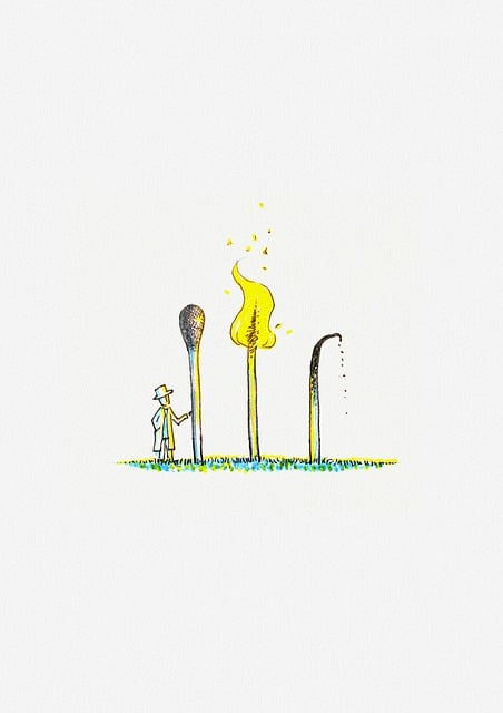 Free matches burning passing illustration