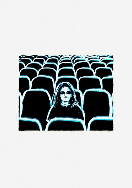 Free men blind people cinemas illustration