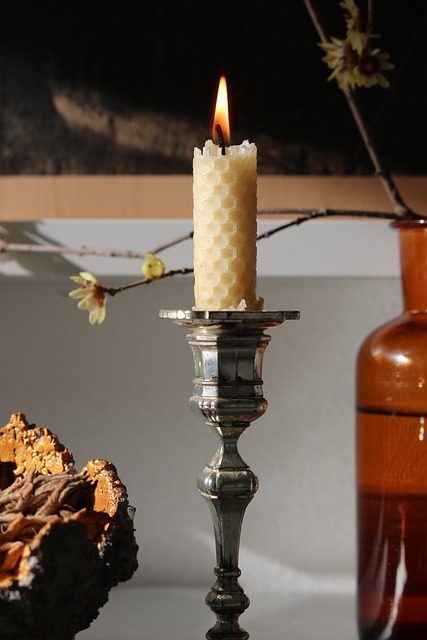 Bijenwas, Kaars, Decoratie, Winter, Vlam