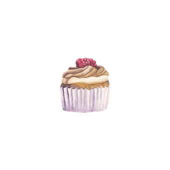 Free Cupcake Watercolor illustration and picture