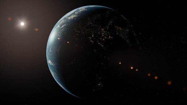 Planeta, Atmosféra, Noc, Země, Vesmír