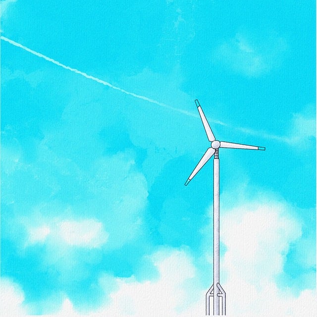 Free fantasy wind blue sky illustration