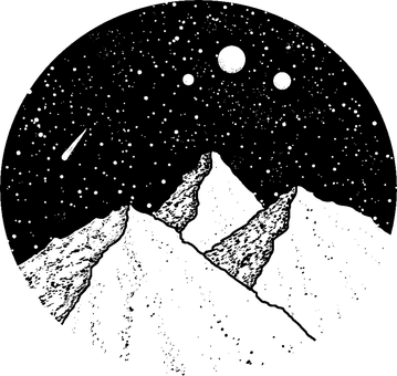 Gebirge, Mond, Stars, Nacht, Himmel